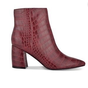 Marc Fisher Retire Snake Print Heeled Ankle Boots